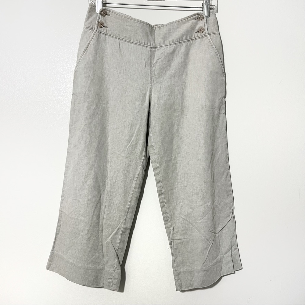 Free People Y2K Linen & Cotton Vintage Capri Pedal Pushers Low Rise Relaxed Sz 5